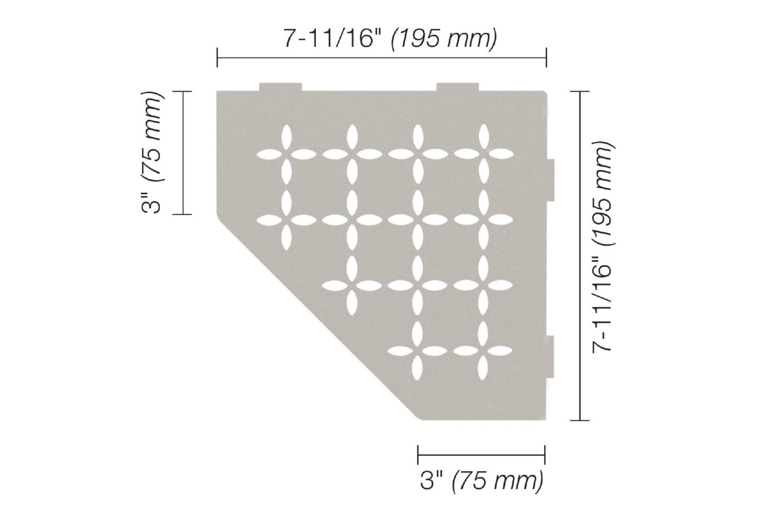 Schluter Shelf Pentagone Coin Floral Grège SES2D5TSBG